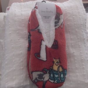 Vera bradley new fleece slippers holiday cats